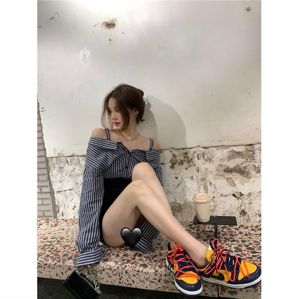 Đầm Nữ Tay Dài Giả Hai Lớp Thời Trang Quyến Rũ