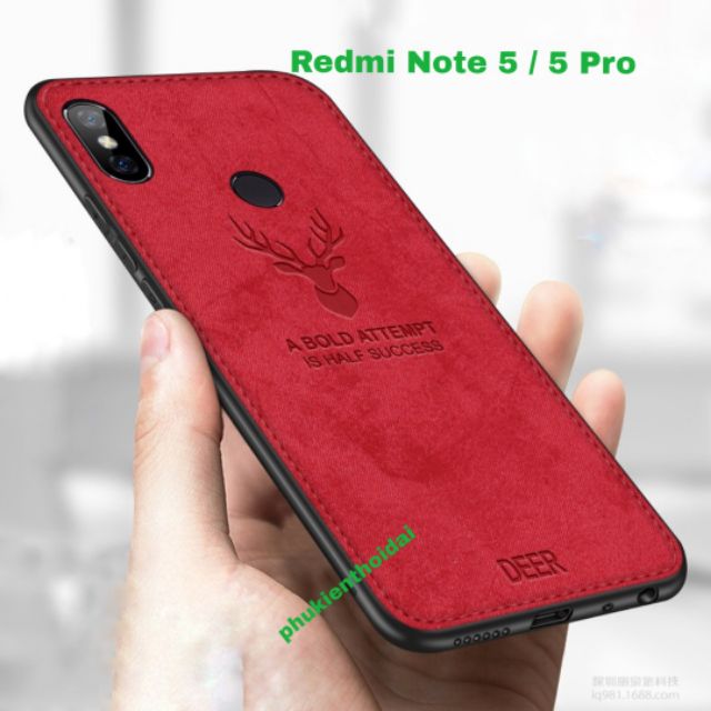 Ốp lưng Xiaomi Redmi Note 5 / 5 Pro Vải Deer HƯƠU cao cấp