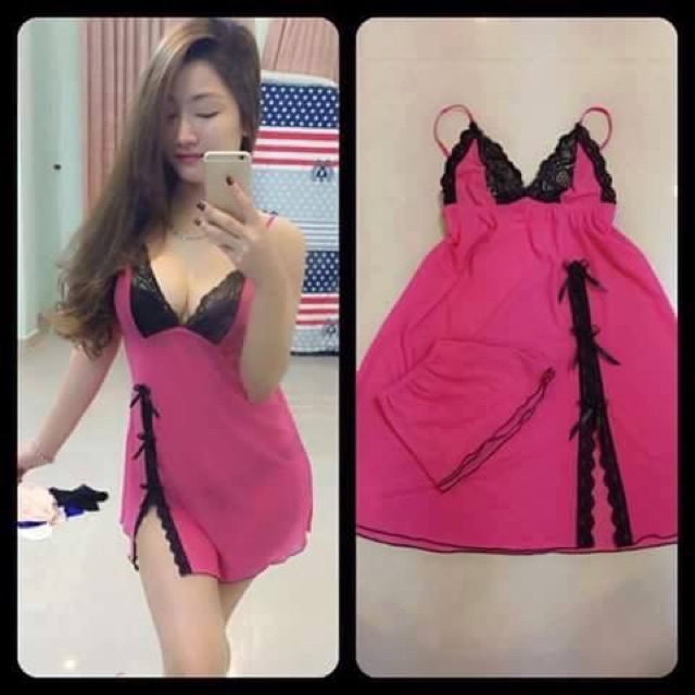 Váy ngủ thun lưới cao cấp