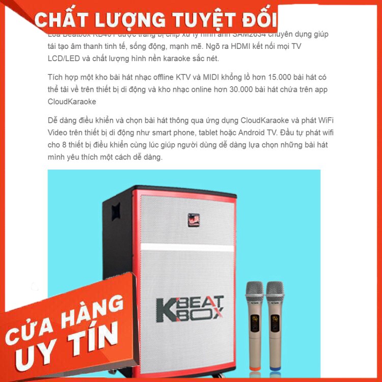 [HÀNG CHẤT LƯỢNG] Loa Kéo Karaoke Acnos Kbeatbox (MODEL:KB401) - hàng chất lượng, giá tốt nhất TQ