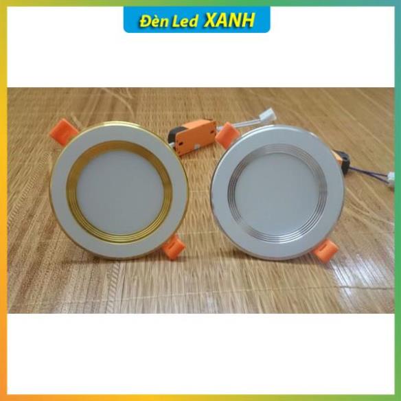 Đèn âm trần  trang trí 5W - 7W - 9W  viền vàng, đèn downlight đế nhôm dày tỏa nhiệt tốt