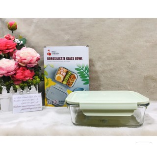 Hộp đựng thực phẩm chữ nhật văn phòng cao cấp có nắp hút chân không, đa năng  - Thố thủy tinh chữ nhật