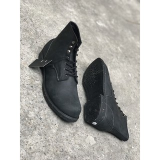Tuan63 Giày cao cổ nam da bò Beckman Boots Black tuan63