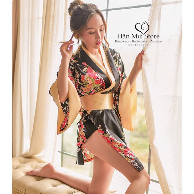 COSPLAY SEXY DESIGN KIMINO NHẬT BẢN 2 MÀU ĐỎ/ĐEN GỢI CẢM (VÁY NGỦ) | BigBuy360 - bigbuy360.vn
