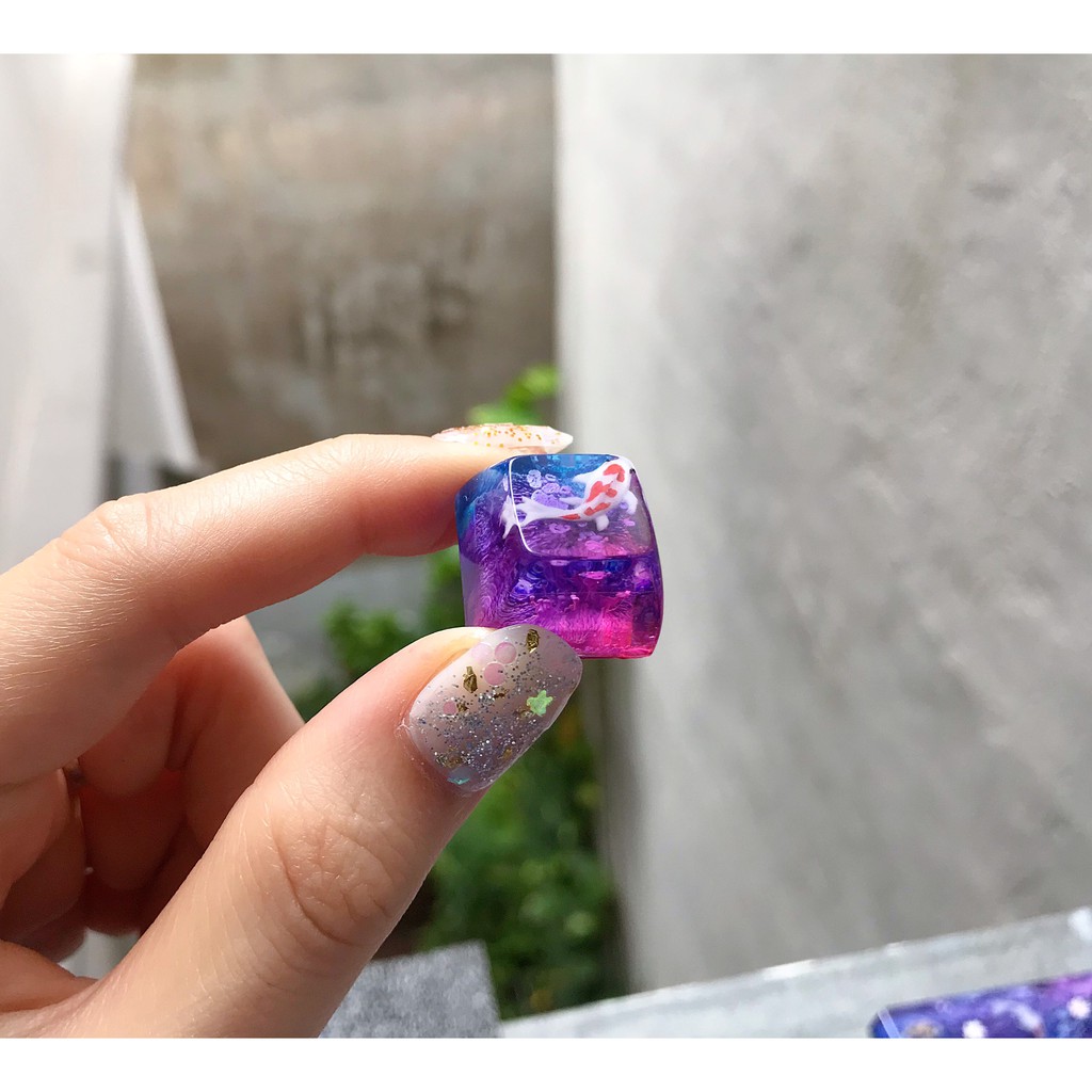 Keycap cá Koi 1u profile SA🎏 Keycaps artisan handmade Koi fish trang trí bàn phím cơ gaming
