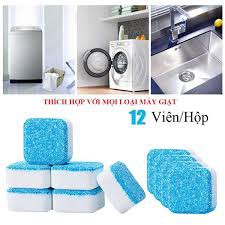 [ hộp 12 Viên vệ sinh lồng máy giặt tẩy rửa khử mùi máy cửa trước ngang trên đứng tại nhà