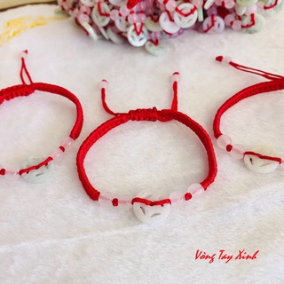 Vòng đồng điếu - vòng phong thủy chỉ đỏ mix đồng điếu ngọc phỉ thúy