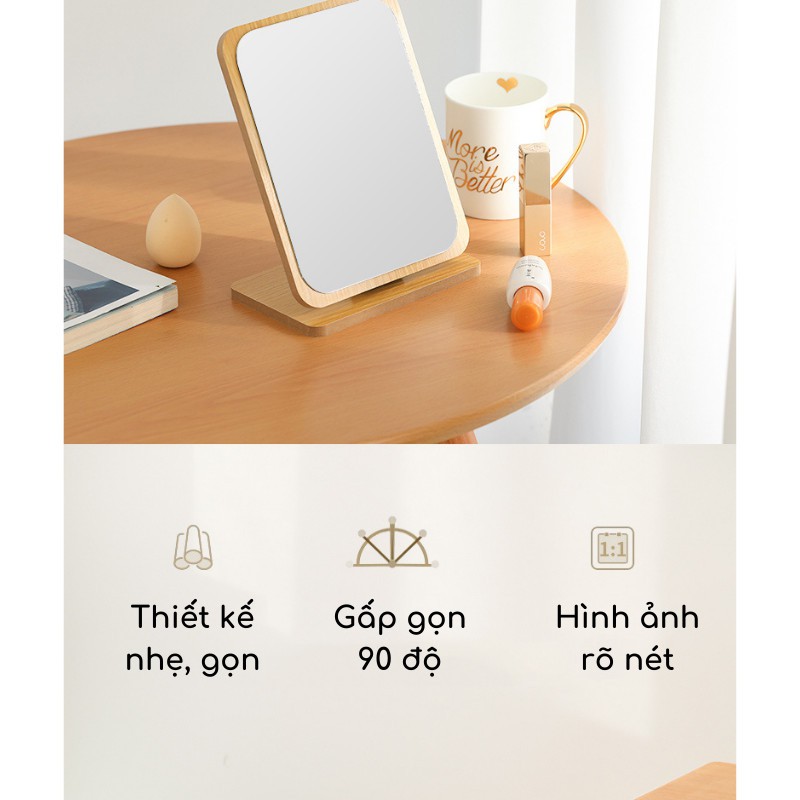 Gương Trang Điểm Để Bàn, Gương Trang Điểm Bằng Gỗ Phong Cách Hàn Quốc Sang Trọng PAPAA.HOME | BigBuy360 - bigbuy360.vn