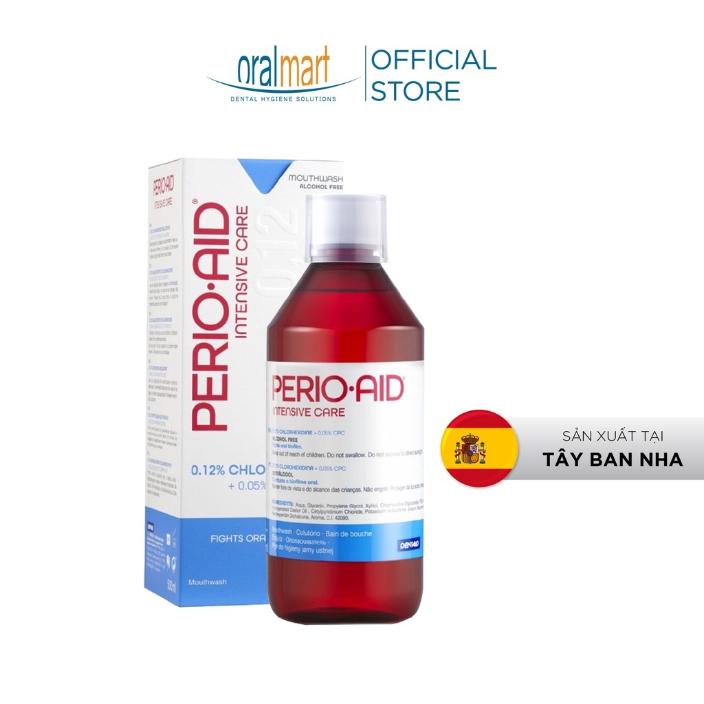 Nước súc miệng ngăn mảng bám, chống viêm Perio.Aid Intensive Care 500ml