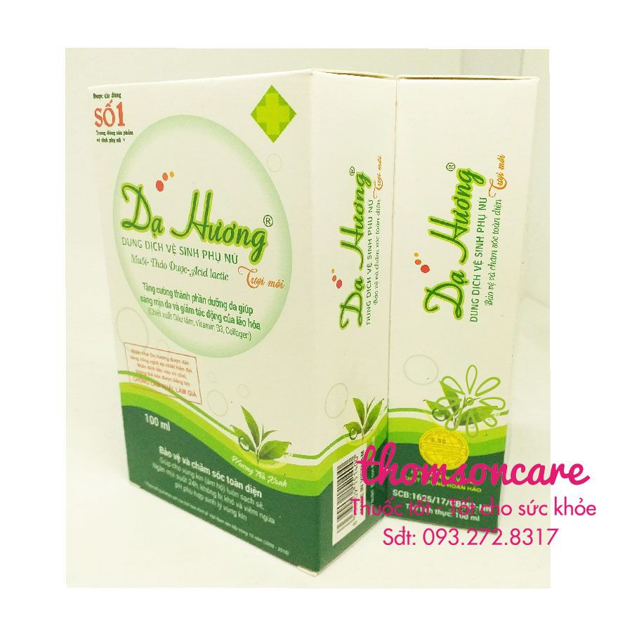 Dung dịch vệ sinh phụ nữ Dạ hương - hương trà xanh tươi mới - Chai 100ml