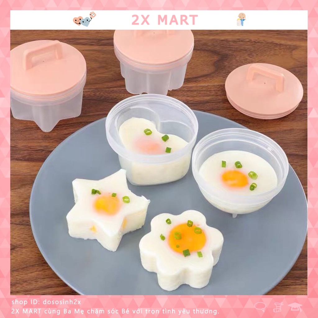 Khuôn hấp trứng đậu hũ non tạo hình kèm chổi phết dầu chịu nhiệt cho bé 2X MART