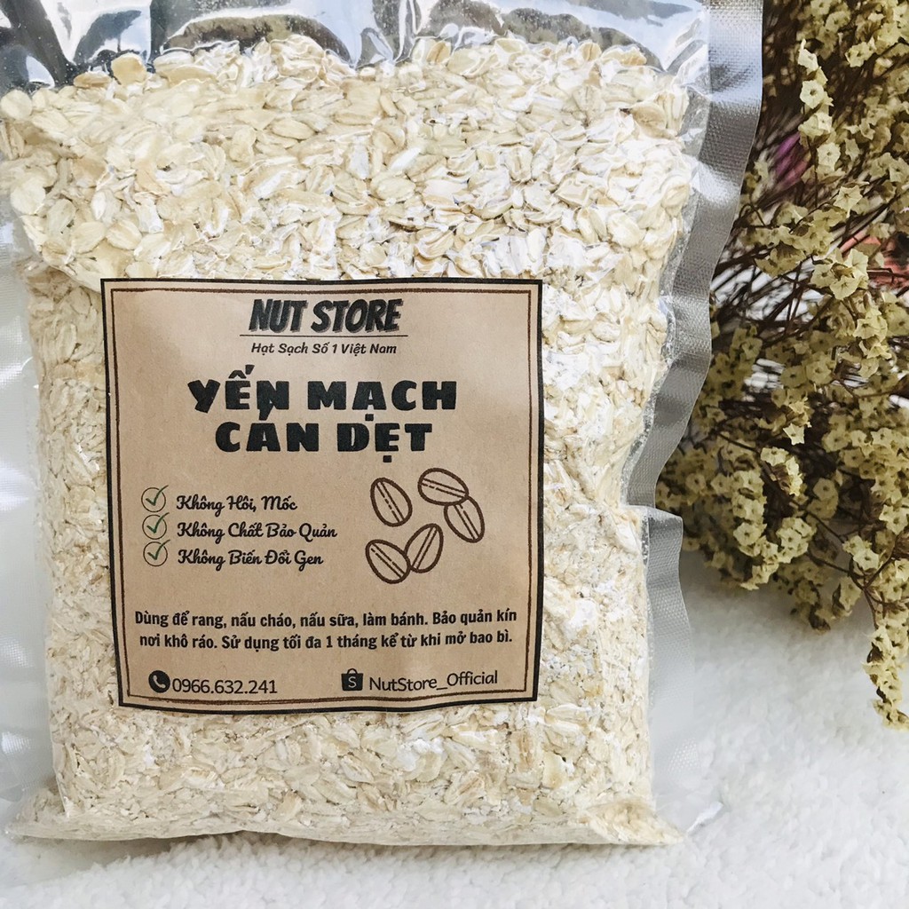 Yến mạch giảm cân cán dẹt Nut Store 500g - cho bé ăn dặm