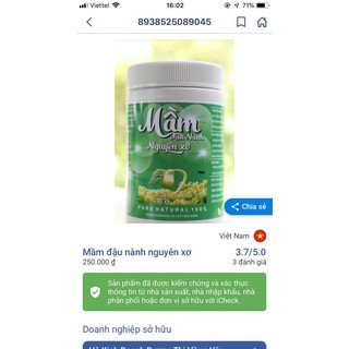 500g MẦM ĐẬU NÀNH NGUYÊN XƠ TĂNG VÒNG 1, THƠM NGON CHẤT LƯỢNG