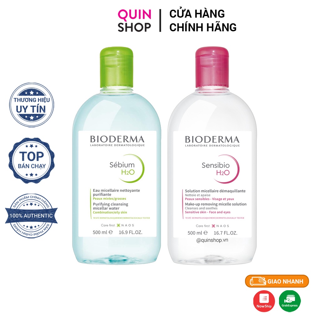 Nước Tẩy Trang Cho Da Nhạy Cảm, Dầu, Mụn Bioderma Micellaire Solution