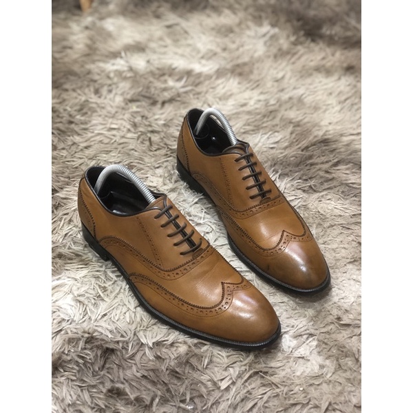 [TonaShoe] [Giày 2hand] [Size 41] Giày Tây Kiểu Dáng Wingtips Màu Nâu Sang Trọng