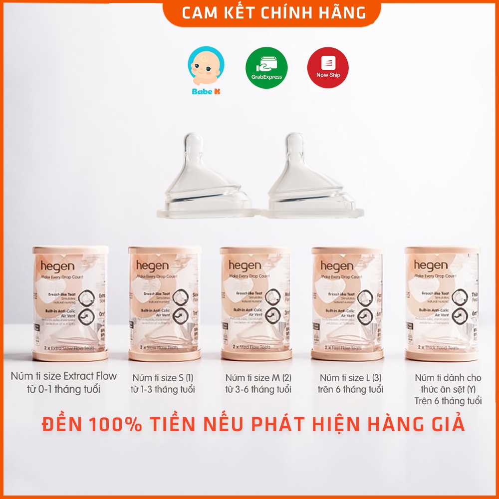 Núm ti Hegen số 1, 2, 3, Y hộp Fullbox - Hỗ trợ tách lẻ BabeK