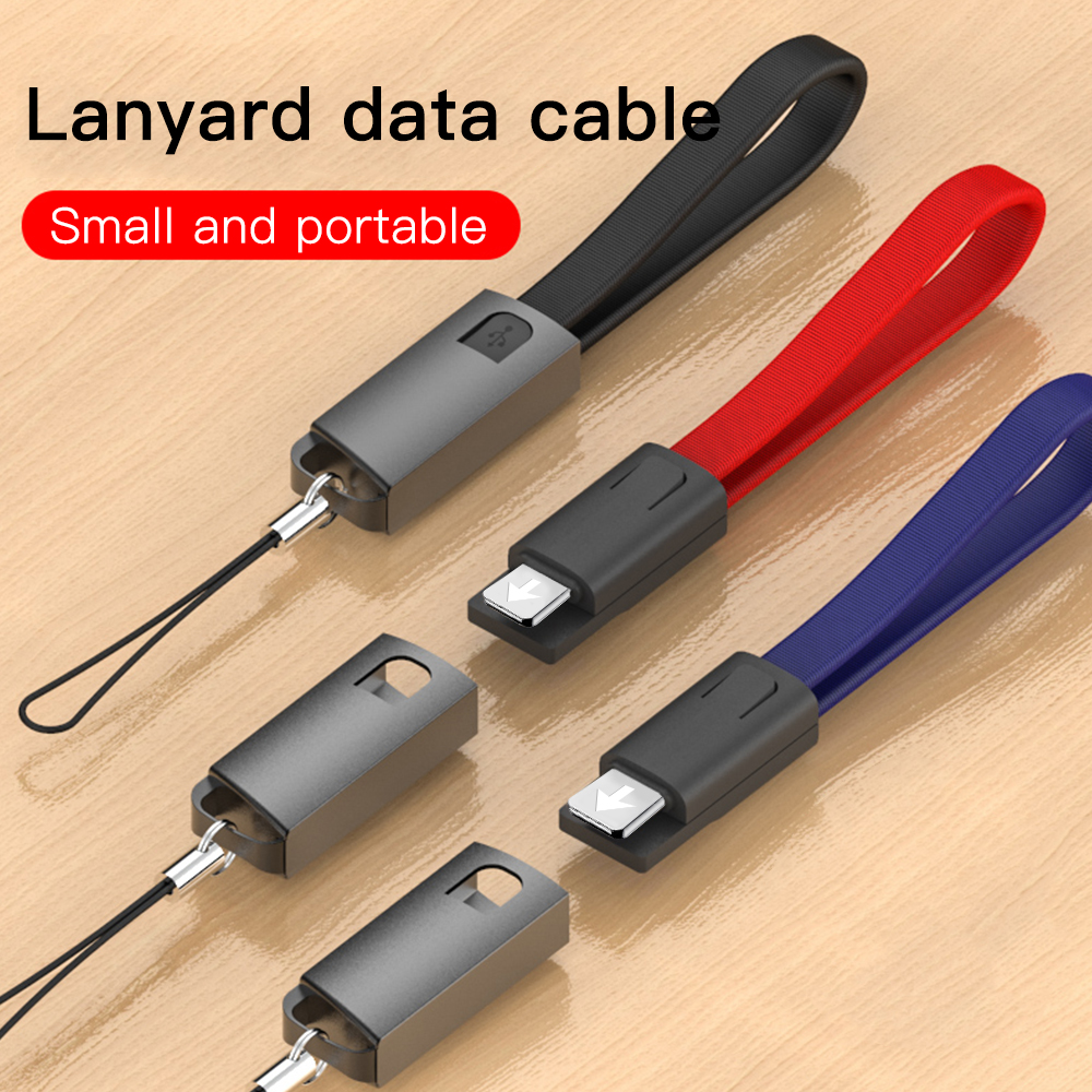 Cáp sạc nhanh đồng bộ hóa dữ liệu Micro USB mini có móc khóa thích hợp cho iPhone Android