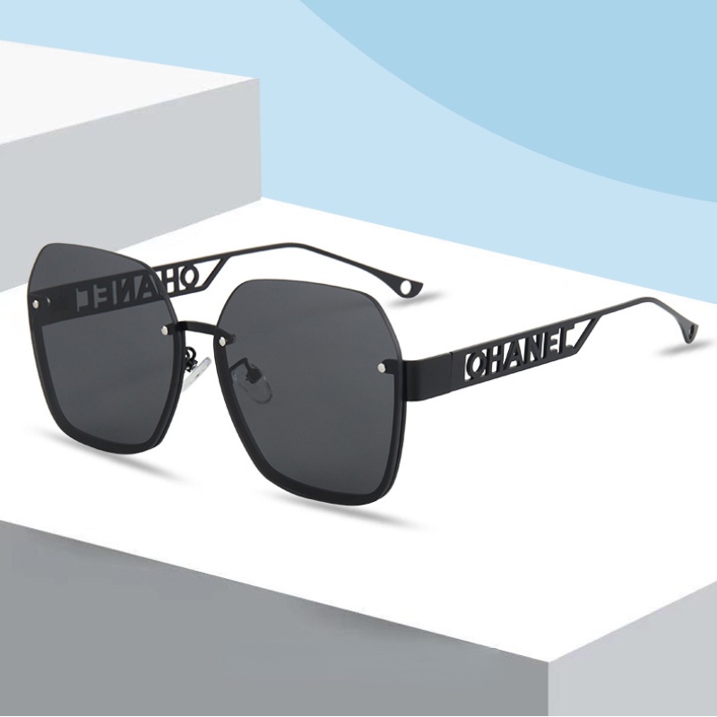 Kính Mát Gọng Kim Loại Tròng Chữ Cái Không Viền Màu Gradient Thời Trang Hàn Quốc