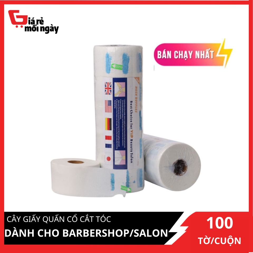 Giấy quấn cổ cắt tóc dành cho barbershop/salon 1 cây 5 cuộn 100 tờ/cuộn