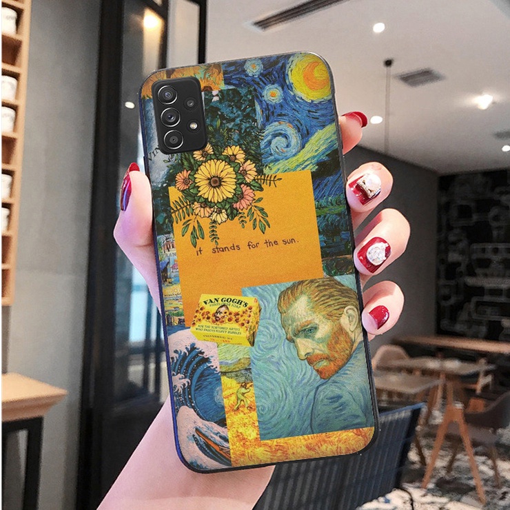 Ốp Điện Thoại Mềm Viền Đen Hình Tranh van Gogh Cho Samsung Galaxy A50 A50S A30S A11 A12 4G A21S A22 4G A22 5G A31