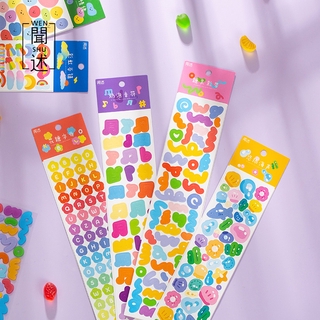 Túi 2 Miếng Dán Hình Hoạt Hình / Chữ Cái Dễ Thương Dùng Trang Trí Diy