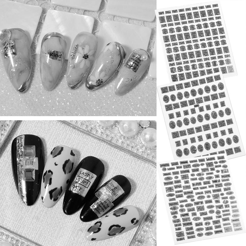 QQMALL Kim Tuyến Chữ Cái 3D Đính Móng Nghệ Thuật