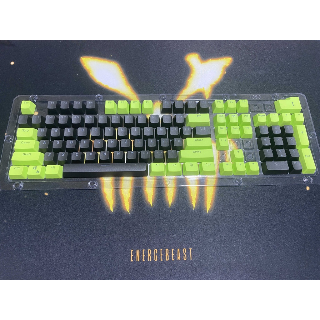 RK 61/87/104 Keycaps PBT Chất liệu OEM Chứa nhiều phím, có đèn nền Bàn phím cơ hai màu có đèn nền