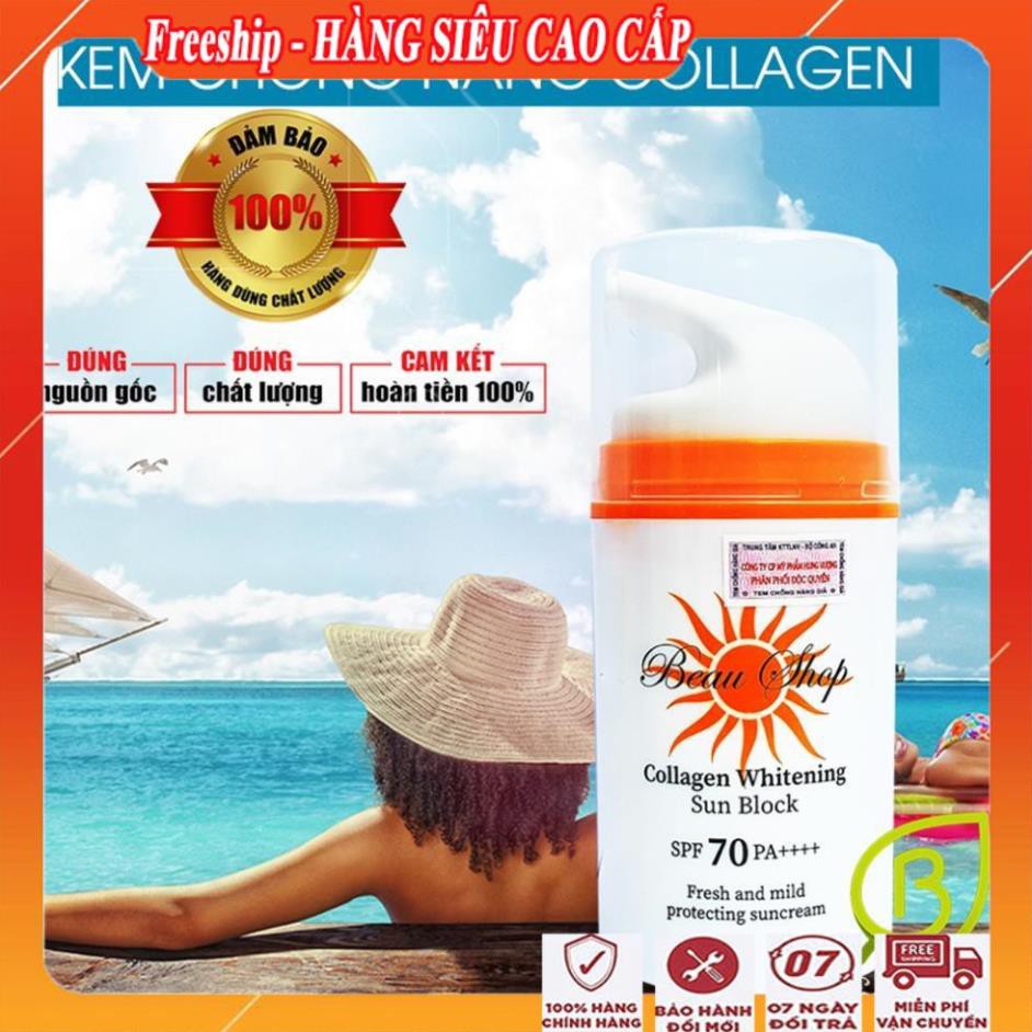 [ FreeShip - BÁN PHÁ GIÁ] Kem chống nắng cho da dầu, da mụn bổ sung collagen/Kem chống nắng tốt beau shop