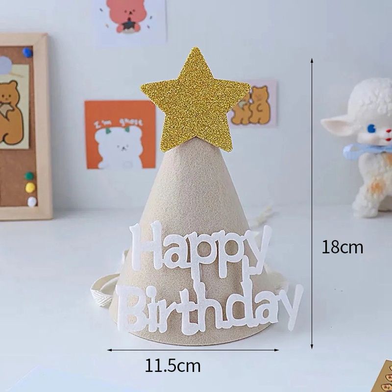 Mũ  dạ 3D sinh nhật, bờm, kính happy birthday kiểu Hàn Quốc - BiBo baby