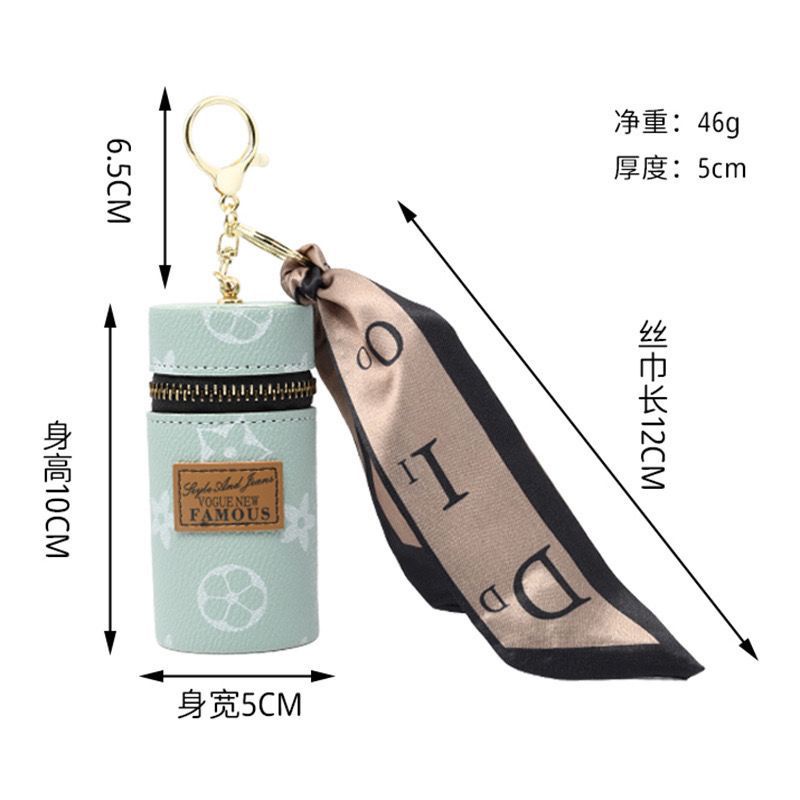 Móc khóa JASMIN NOIR hình trụ in hoa thời trang cho nữ