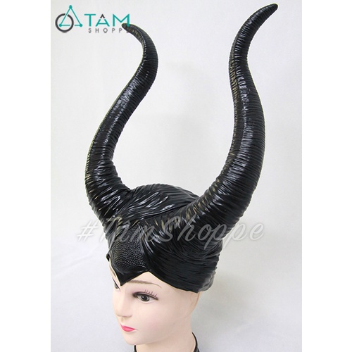 [HÀNG ĐẸP- CAO SU MỀM]  Nón sừng tiên hắc ám Maleficent cao su đen HLW-N-02