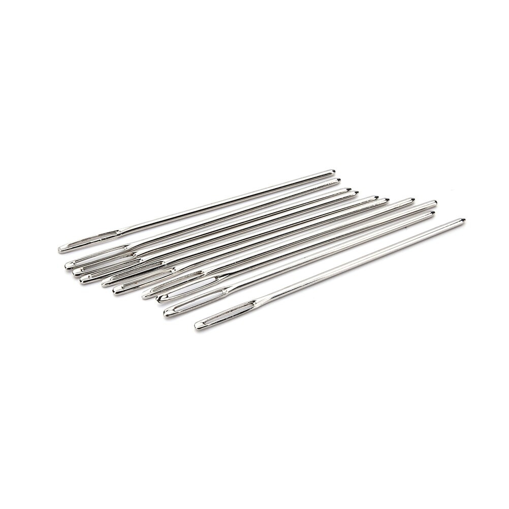 Set 25 Cây Kim Đầu Tròn Bằng Thép Không Gỉ Màu Bạc Tiện Dụng May Vá Diy