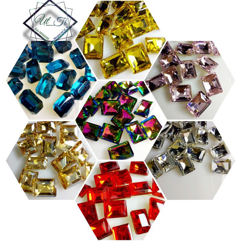 Đá chữ nhật chân vàng