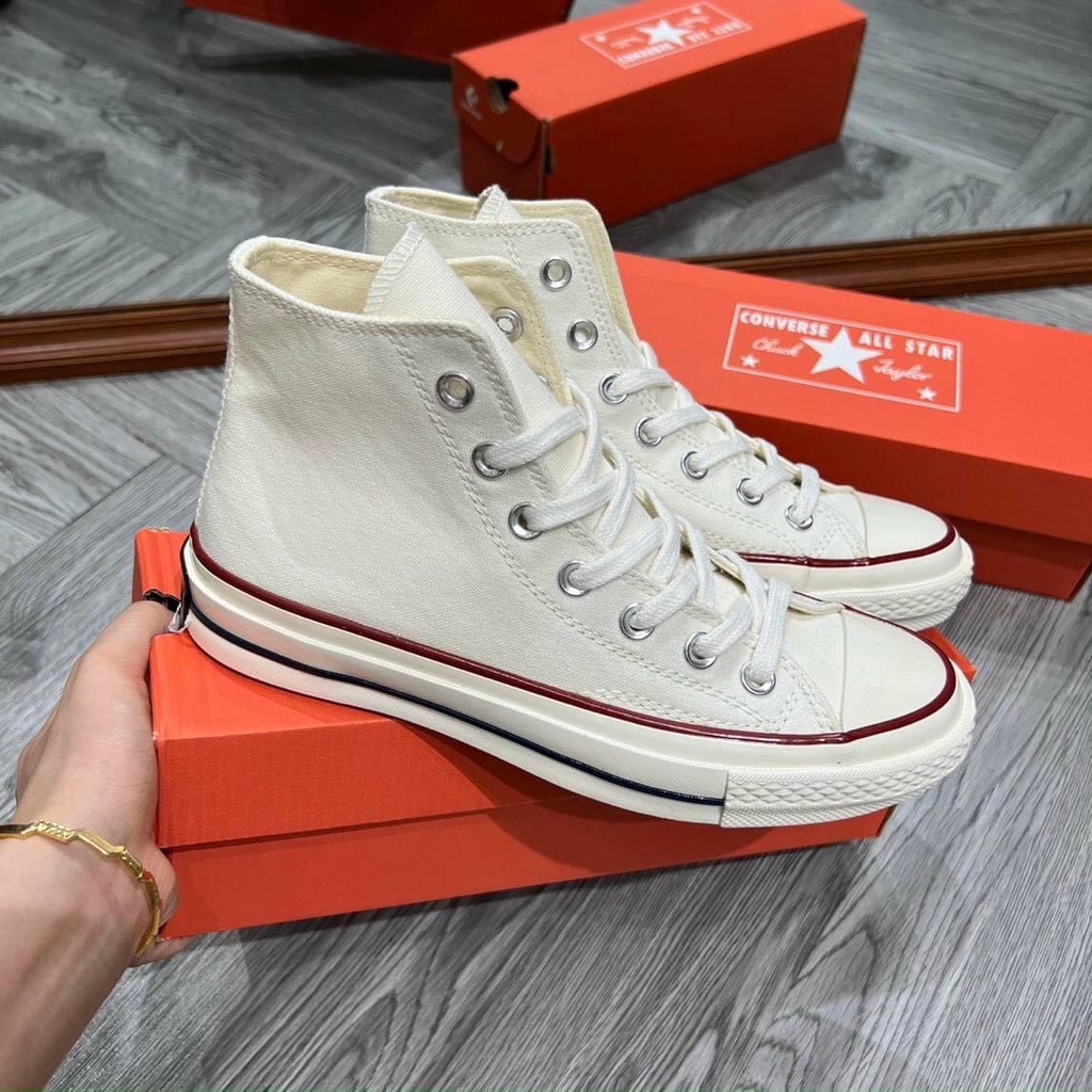 Giày cv , giày ulzzang nữ nam thể thao hàn quốc đế bóng tem đỏ full box phụ kiện