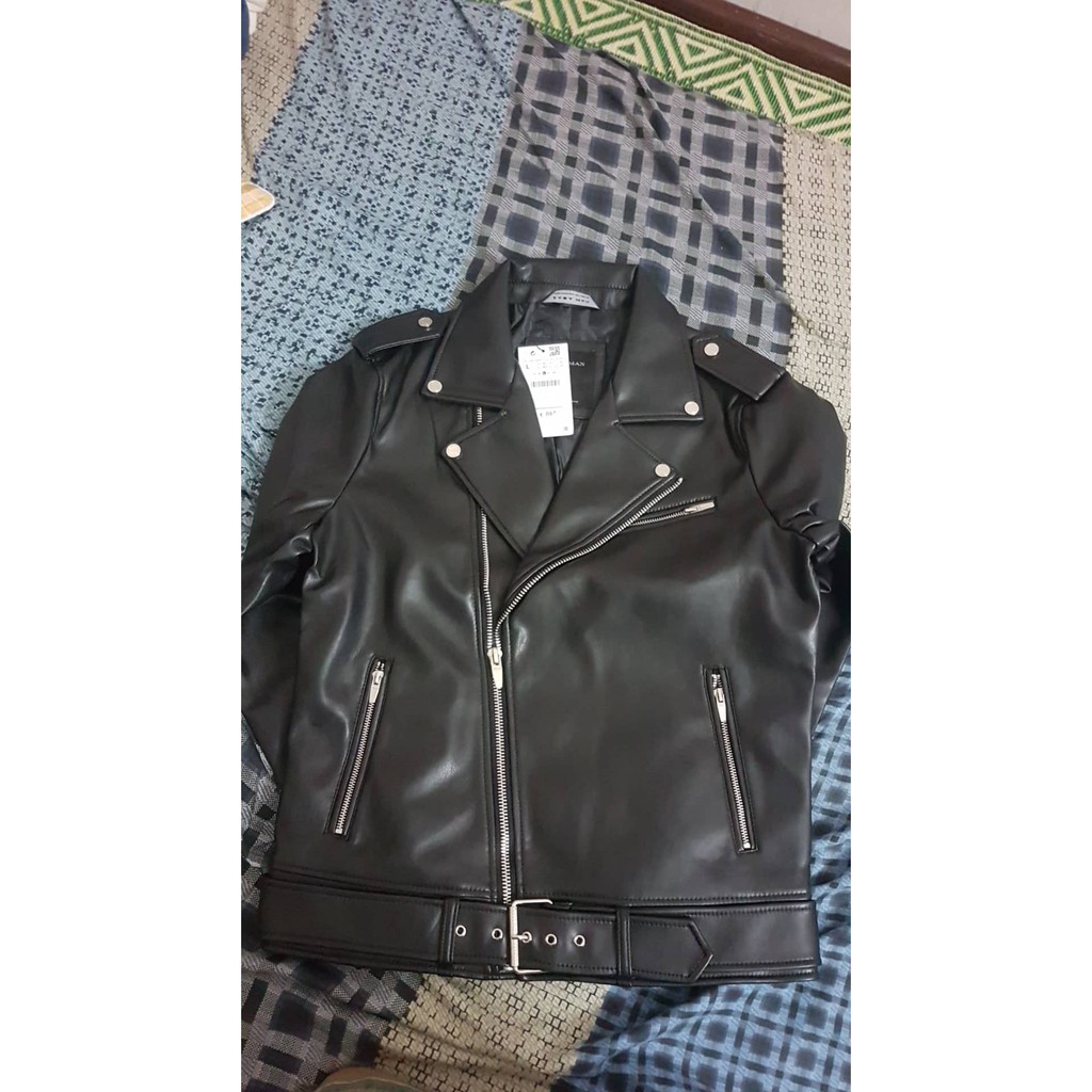 Áo khoác da Zara biker jacket nam auth chính hãng