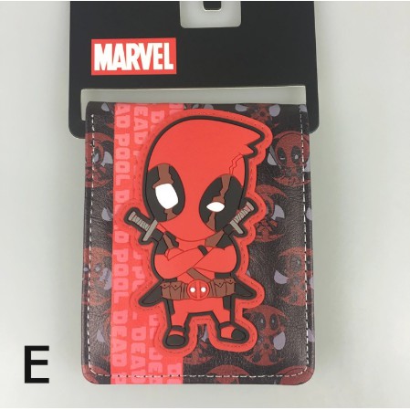 Leather wallet printed with funny superhero motifs for men