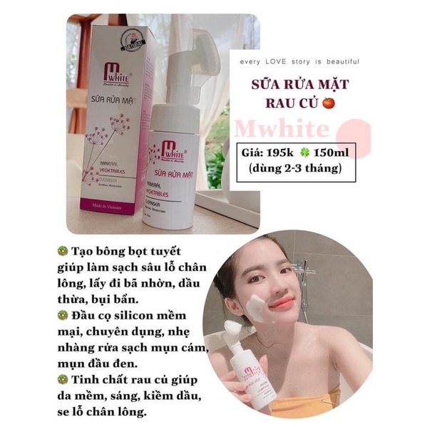 [CHÍNH HÃNG 2021] Sữa Rửa Mặt Tạo Bọt Massage Mwhite