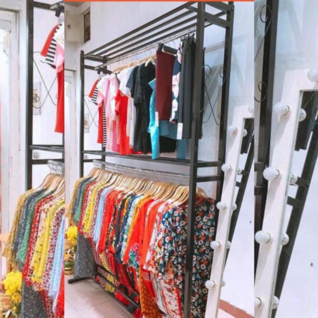 kệ treo quần áo,kệ 2 tầng cho shop thời trang