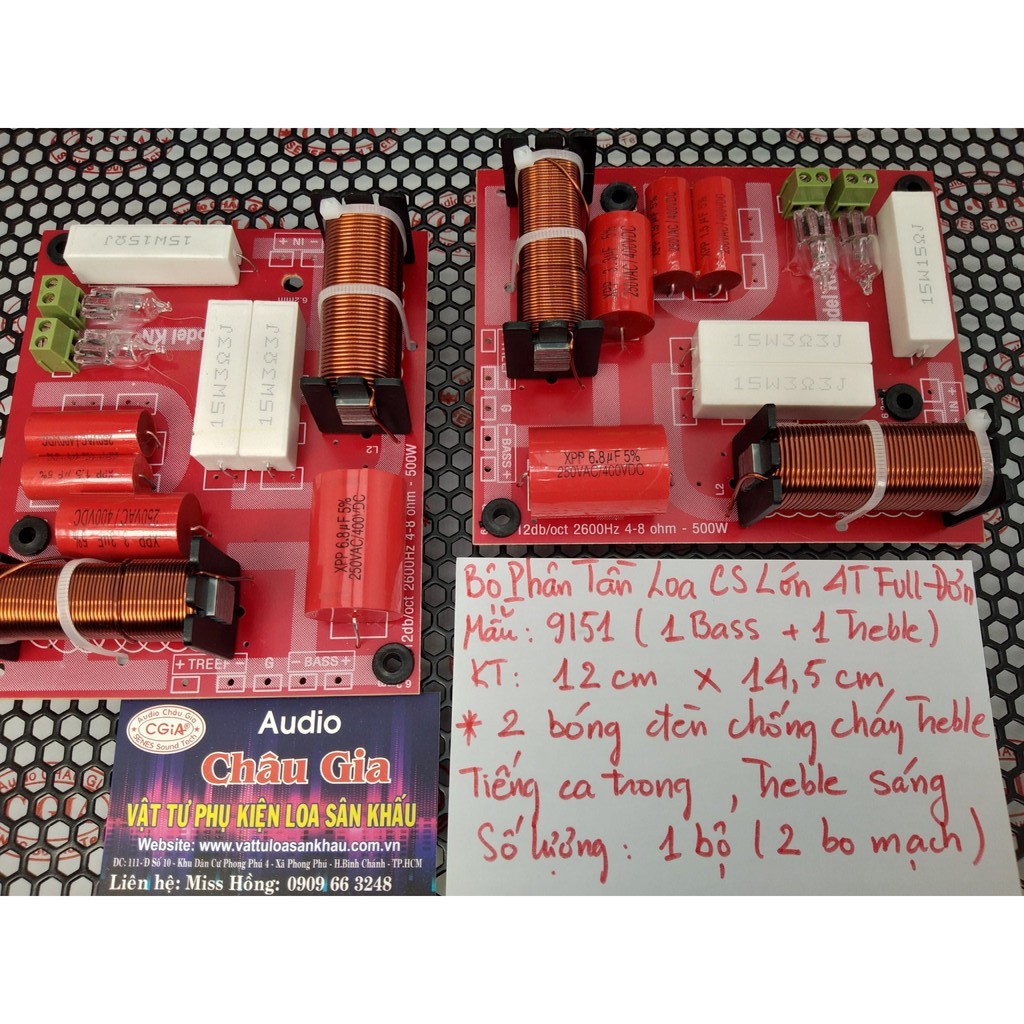 Mạch phân tần 4 tấc đơn 2 cái KN915 2 bóng đèn Audio Châu Gia