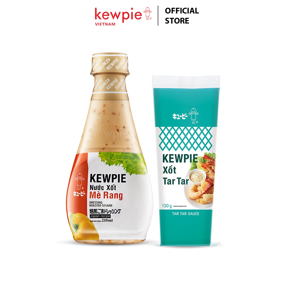 Nước Xốt Mè Rang Kewpie 210ml x Xốt Tar Tar Kewpie 130g (Combo 2 chai)