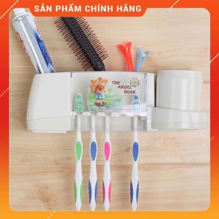 CHÍNH HÃNG -  Khay để bàn chải và kem đánh răng nhựa trắng A2155,Giá để bàn chải đánh răng hút chân không