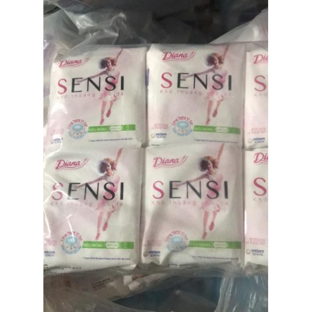 6 gói Băng vệ sinh Diana Sensi siêu mỏng không cánh 8 miếng