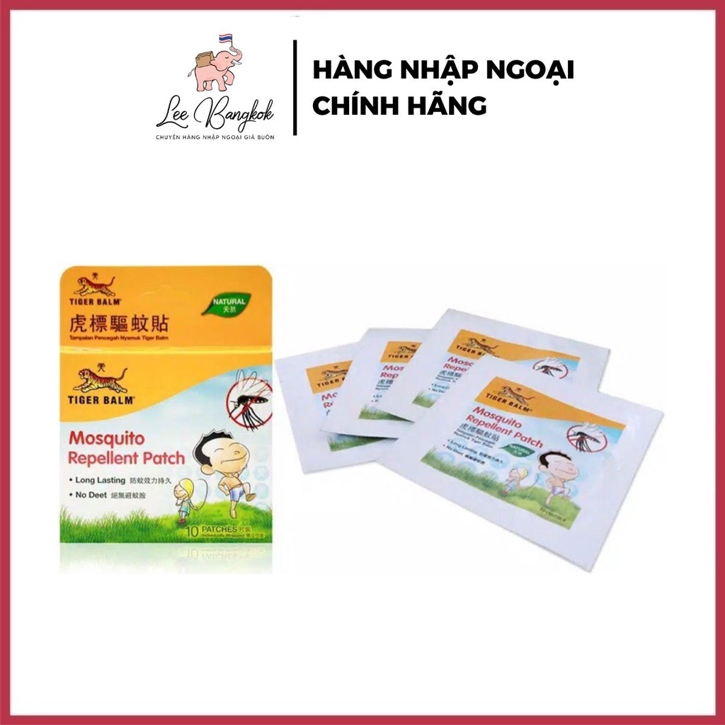 Miếng dán chống muỗi Tiger Balm Mosquito Repellent patch 1 hộp 10 miếng - Leebangkok