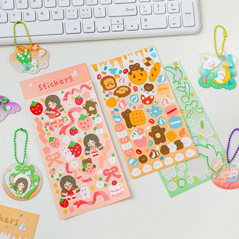 Sticker trang trí cô bé nhiều màu sắc