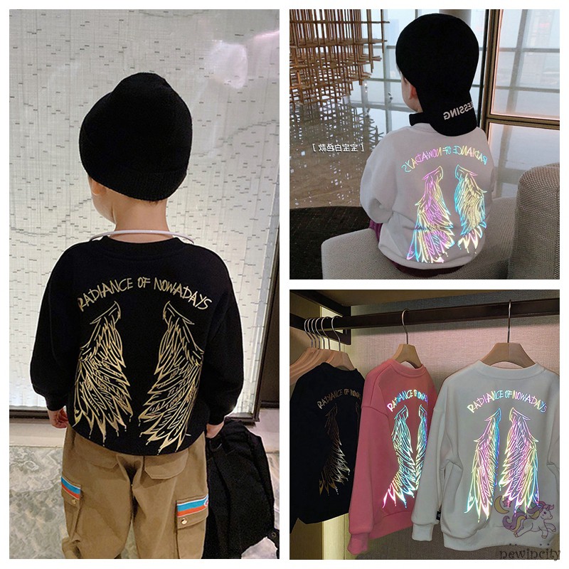 Áo Thun Sweater Hàn Quốc In Hình Đôi Cánh Nhiều Màu Cho Bé