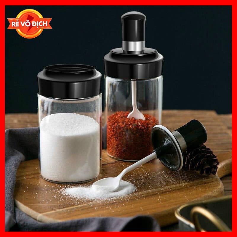 Hũ đựng gia vị có thìa tiện lợi