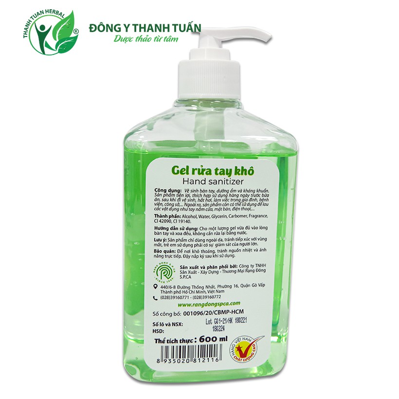Gel Rửa Tay Khô SPCa Hương Trà Xanh, Hương Dưa Hoàng Kim 600ml Sạch Khuẩn 99,9% | BigBuy360 - bigbuy360.vn