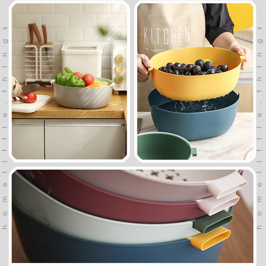 Bộ Thau Rổ Nhựa Nhám Cao Cấp Phong Cách BẮC ÂU