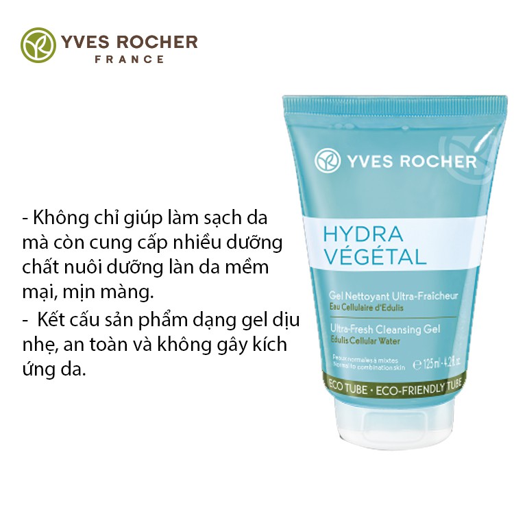 Gel Rửa Mặt Cấp Ẩm Yves Rocher Ultra Fresh Cleansing Gel 125ml