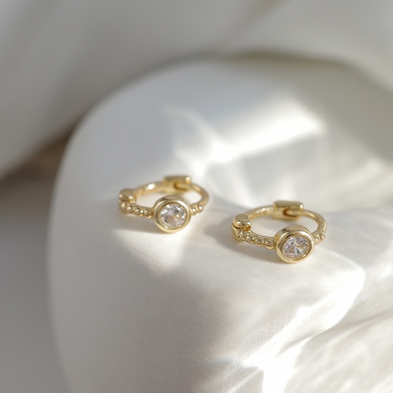 Bông Tai Bạc 925 Đính Đá Zircon Đơn Giản Thời Trang Cá Tính
